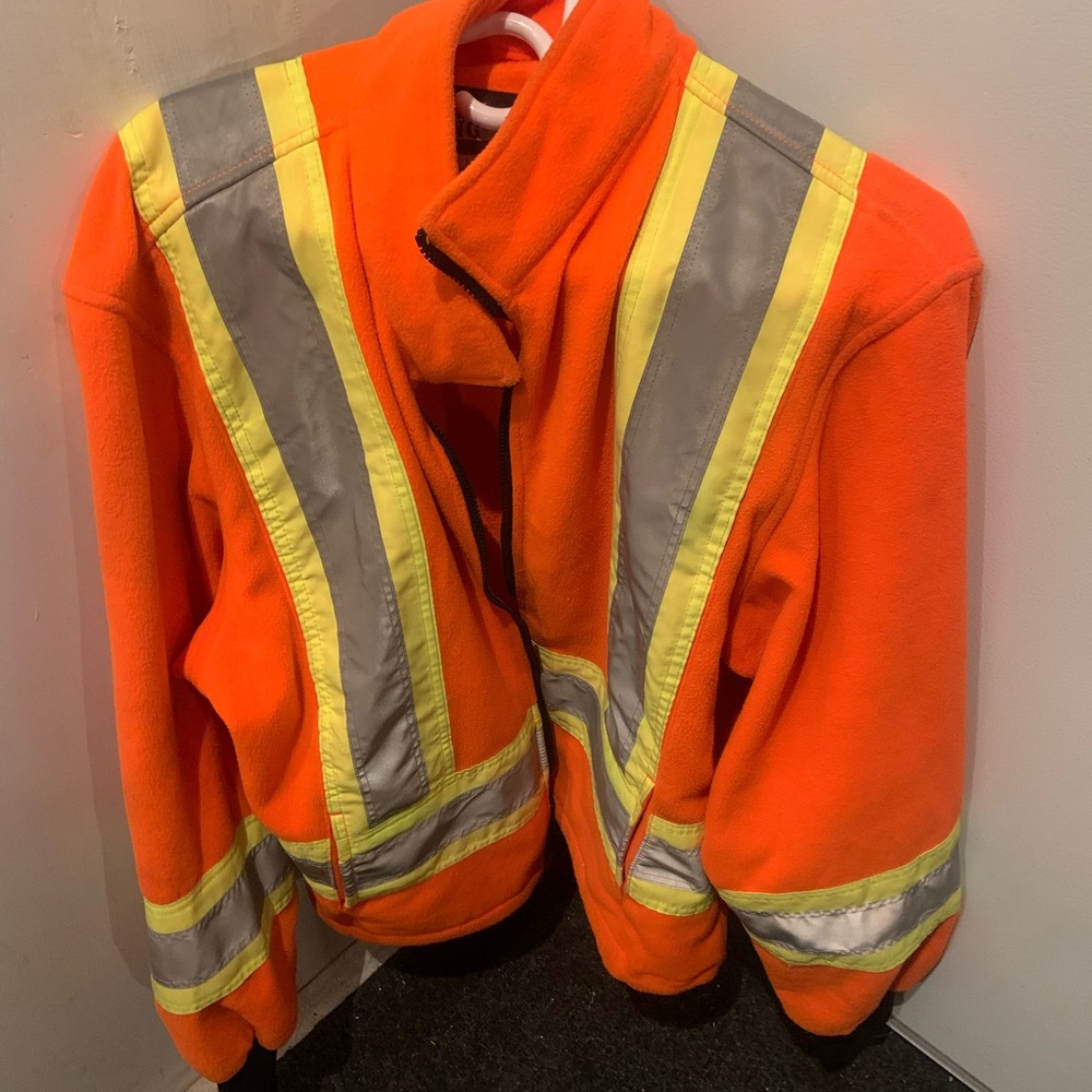 Safety Orange Jacket with Reflective Stripes
